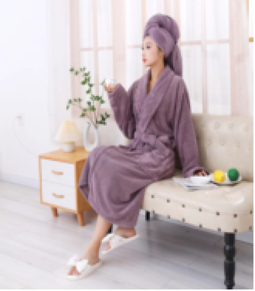 Pineapple Plaid Lapel Bathrobe